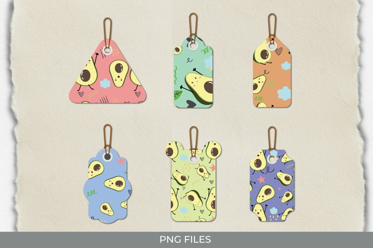Avocado Seamless Pattern Shaped Tags