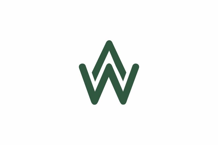 AW WA logo design vector template example image 1