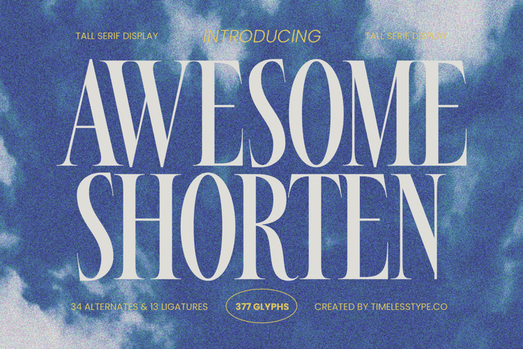 Awesome Shorten - Tall Serif Display