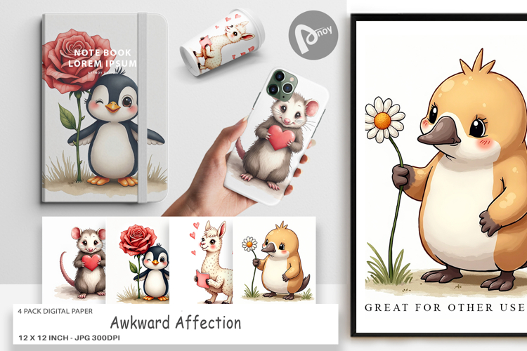 Awkward Affection Digital Paper