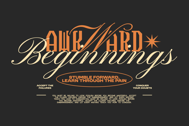 Awkward Beginnings Aesthetic Typography Quote T shirt Design