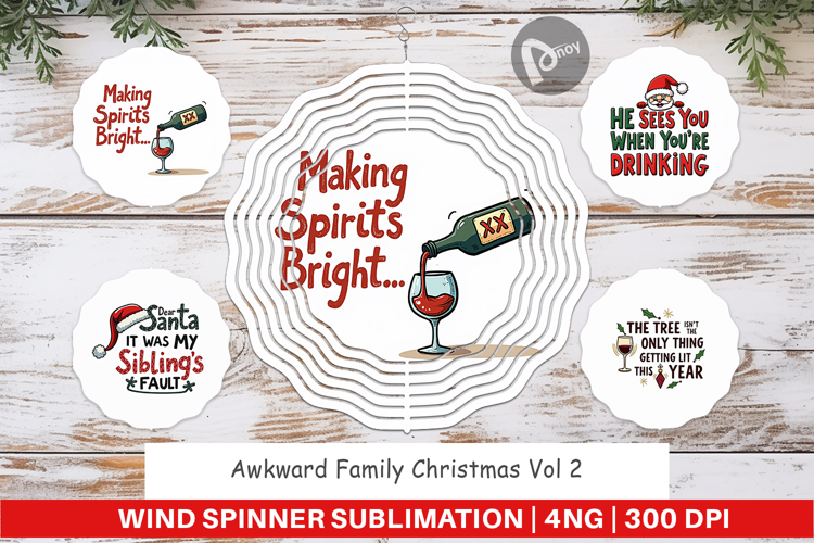 Awkward Christmas Quotes Wind Spinner