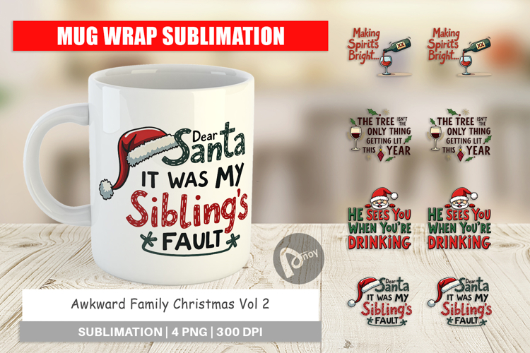 Awkward Christmas Quotes Mug Wrap