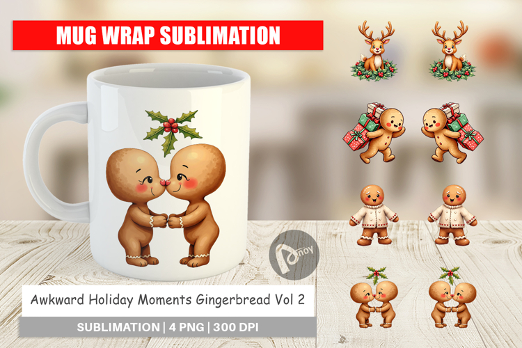 Awkward Holiday Gingerbread Mug Wrap