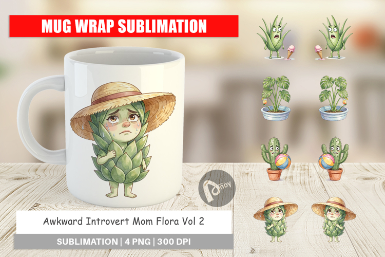 Awkward Introvert Mom Flora Mug Wrap