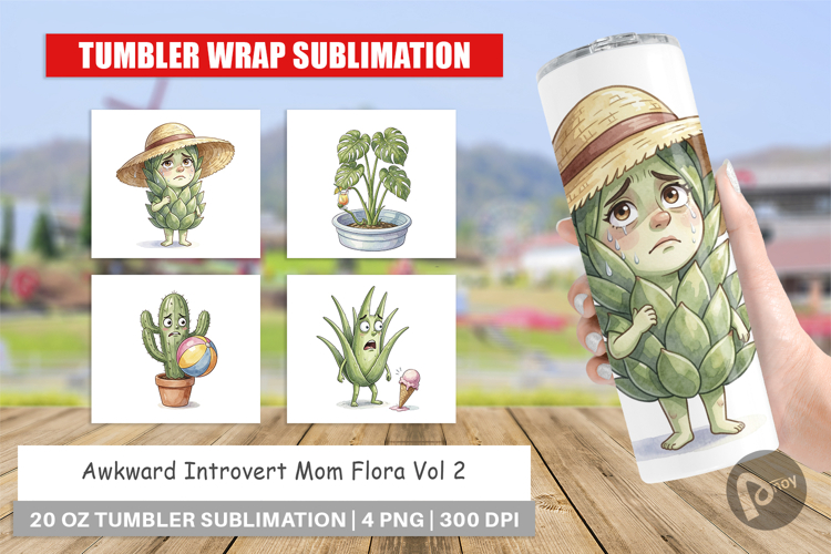 Awkward Introvert Mom Flora Tumbler