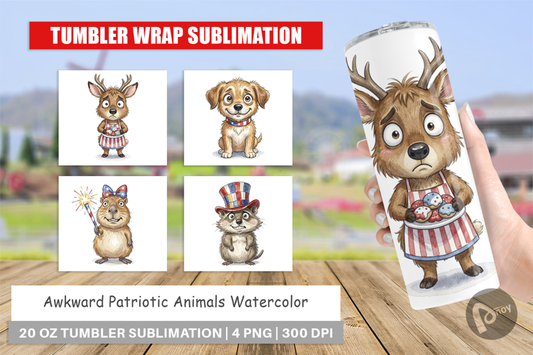Awkward Patriotic Animals Tumbler