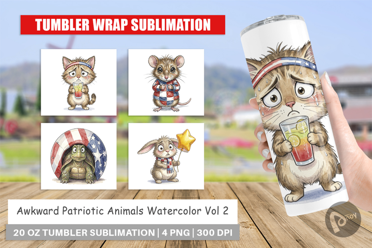 Awkward Patriotic Animals Tumbler