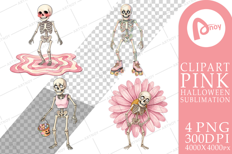 Awkward Pink Skeleton Sublimation