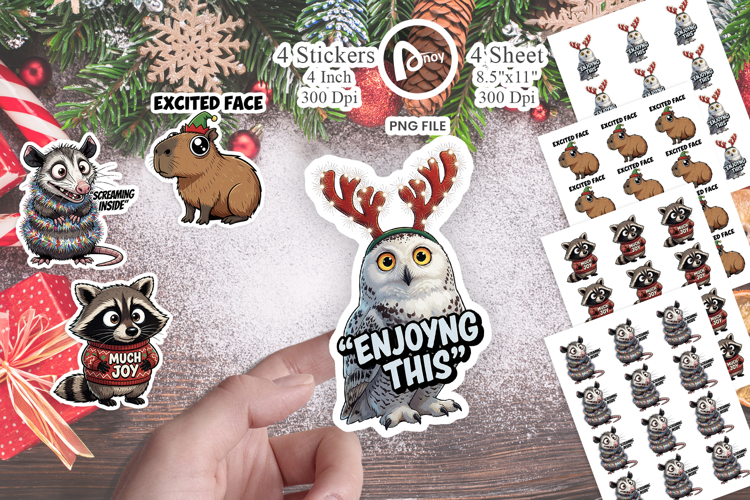 Polite Holiday Animals Sticker