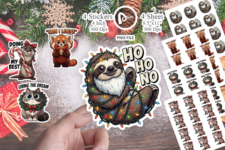 Polite Holiday Animals Sticker