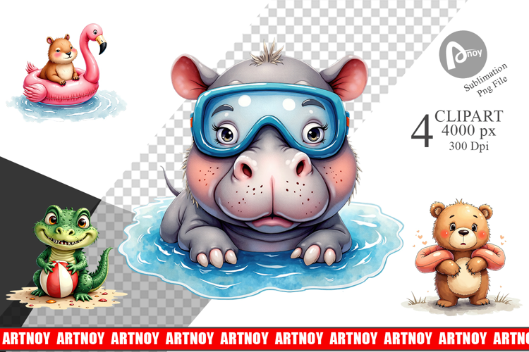 Awkward Pool Party Animal Sublimation