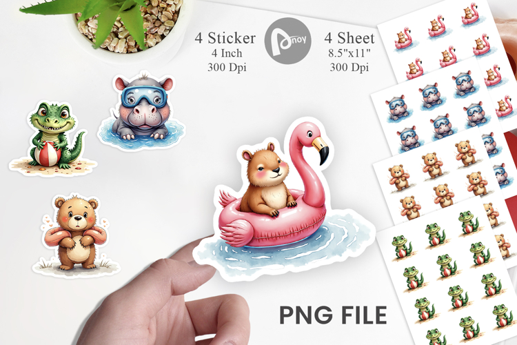 Awkward Pool Party Animal Sticker