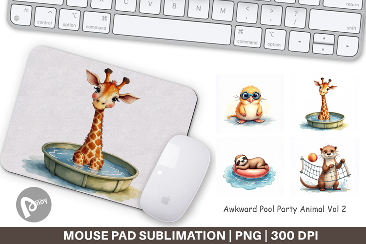 Awkward Pool Party Animal Mouse Pad