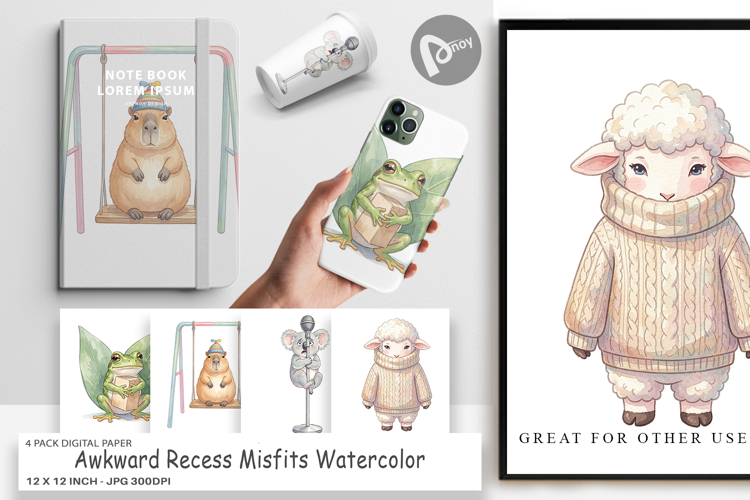 Awkward Recess Misfits Digital Paper