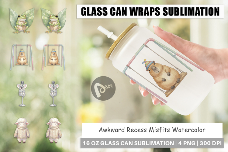 Awkward Recess Misfits Glass Can