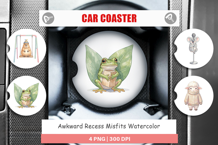 Awkward Recess Misfits Car Coaster