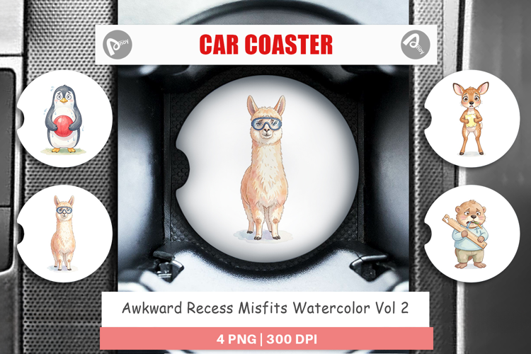 Awkward Recess Misfits Car Coaster