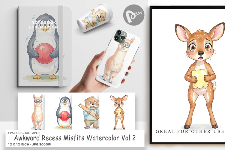 Awkward Recess Misfits Digital Paper