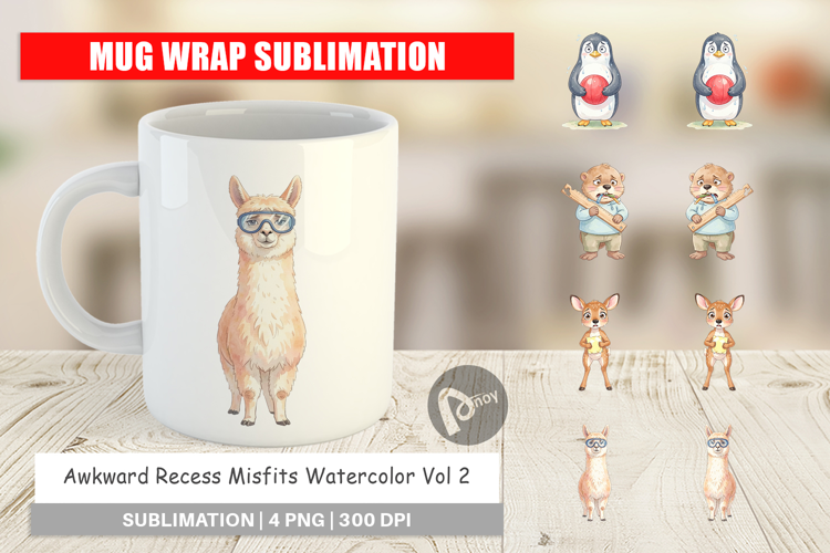 Awkward Recess Misfits Mug Wrap