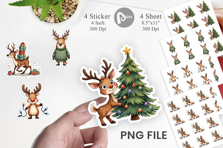 Awkward Reindeer Academy Sticker