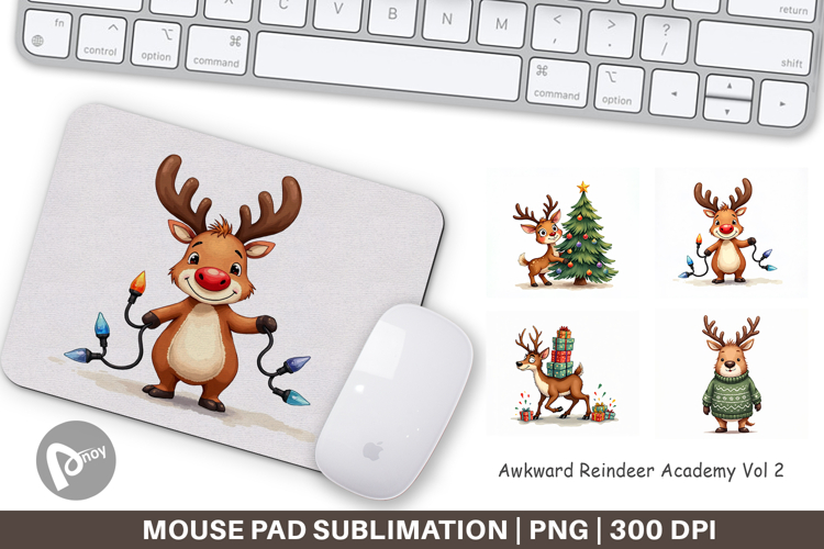 Awkward Reindeer Academy Mouse Pad