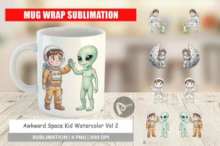 Awkward Space Kid Mug Wrap