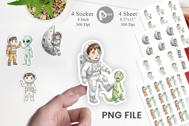 Awkward Space Kid Sticker