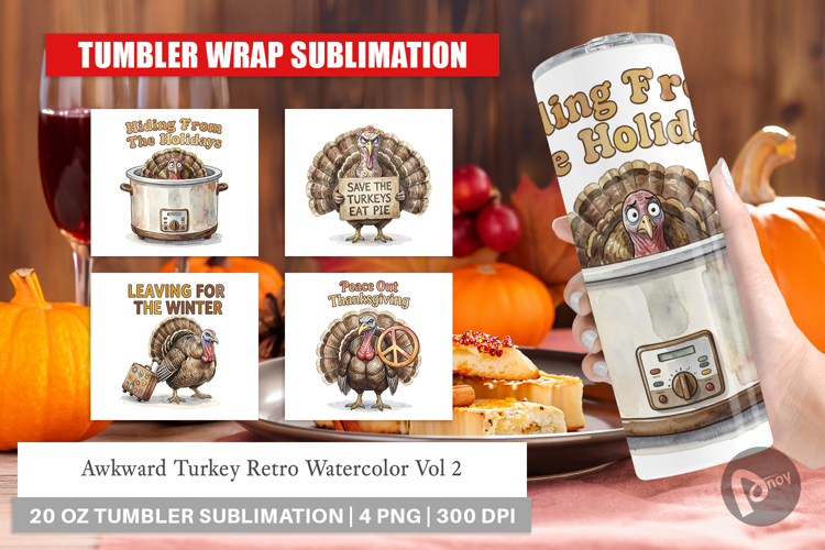 Awkward Turkey Retro Tumbler