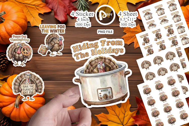 Awkward Turkey Retro Sticker