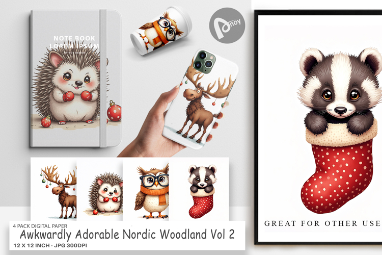 Nordic Woodland Digital Paper