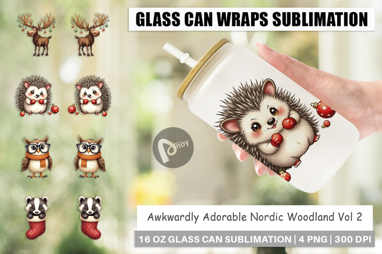 Nordic Woodland Glass Can