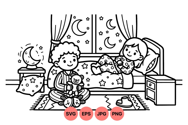 Moon and Stars Clipart Image 8