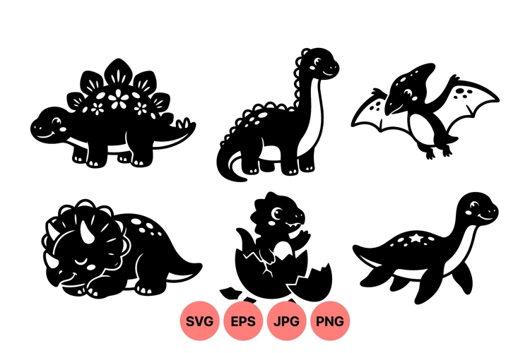 Silhouette Dinosaur Clipart Image 5