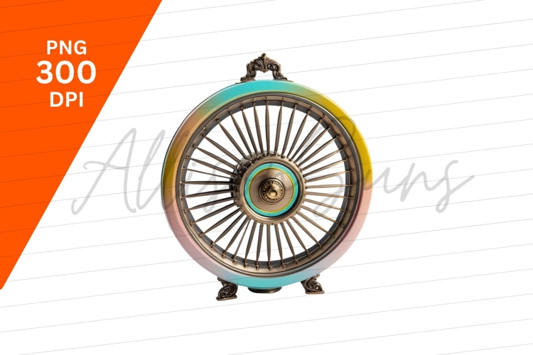 Ornamental Wheel Object With Rainbow Rim