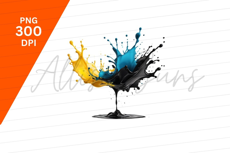 Paint Splash Yellow Blue And Black