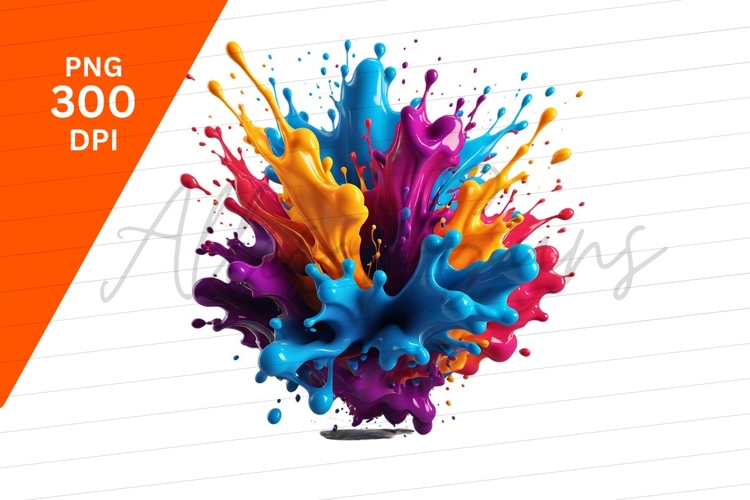 Colorful Paint Explosion Liquid Abstract Clipart Png