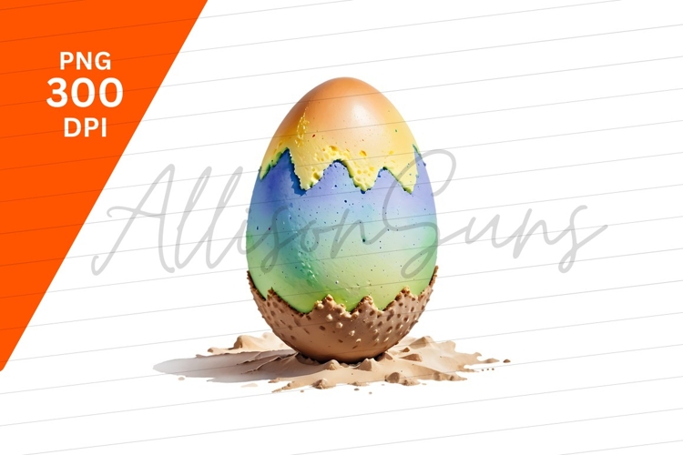 Abstract Rainbow Easter Egg Surreal White Background