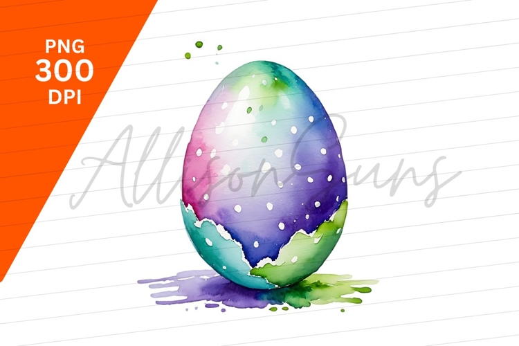Colorful Watercolor Easter Egg Clipart Png