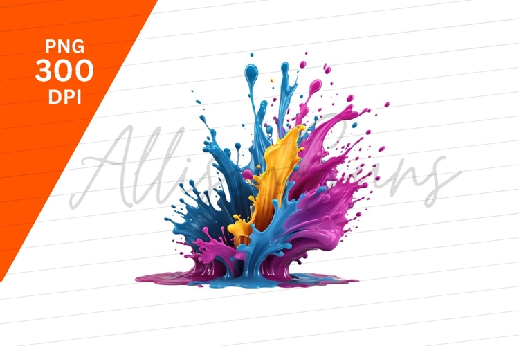 Colorful Paint Splash Isolated On White Background