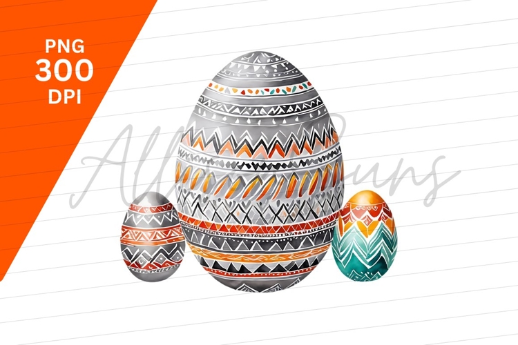 Watercolor Easter Eggs Clipart Image 19