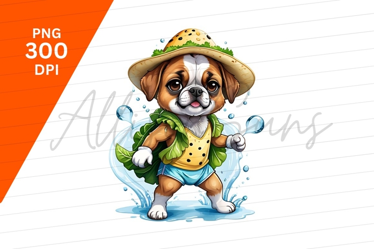 Puppy Clipart With Summer Outfit In Png