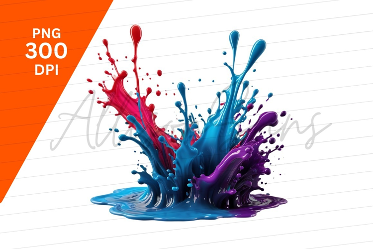 Vibrant Paint Splash Isolated On White Background
