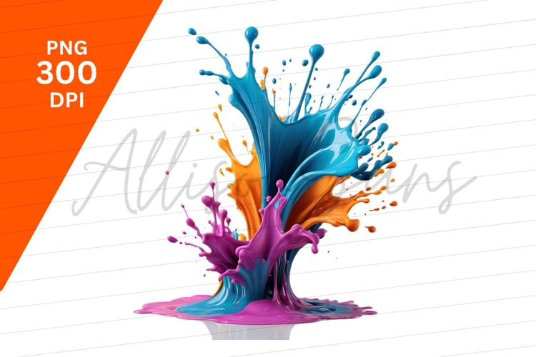Colorful Paint Splash Isolated On White Background