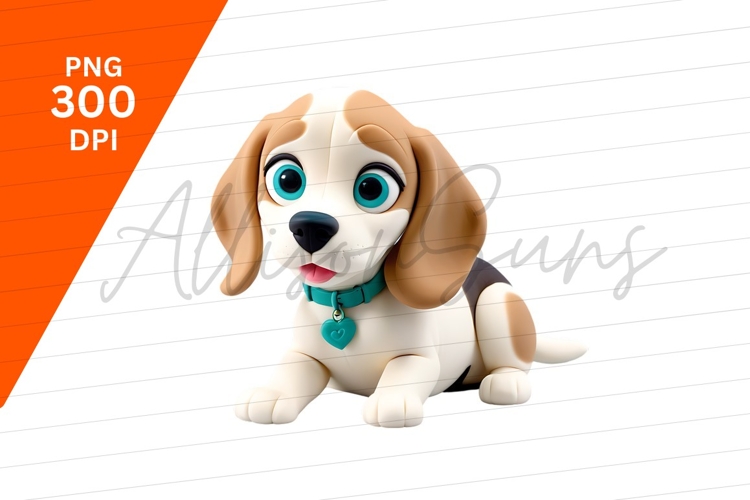 Cute Beagle Puppy Digital Illustration Clipart Png