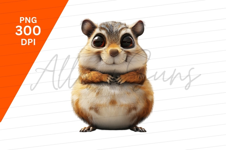 Cute Chipmunk Cartoon Illustration Isolated Clipart example image 1