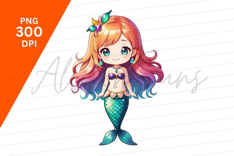 Cute Chibi Mermaid Girl Clipart Png