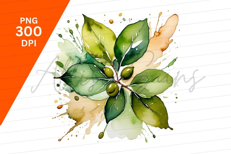 Watercolor Leaves Clipart Image 5