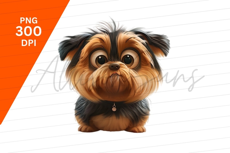 Cute Cartoon Yorkshire Terrier Puppy Dog Clipart Png