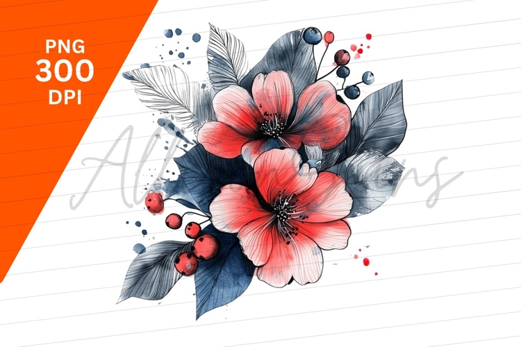 Blue Flowers Clipart Image 20